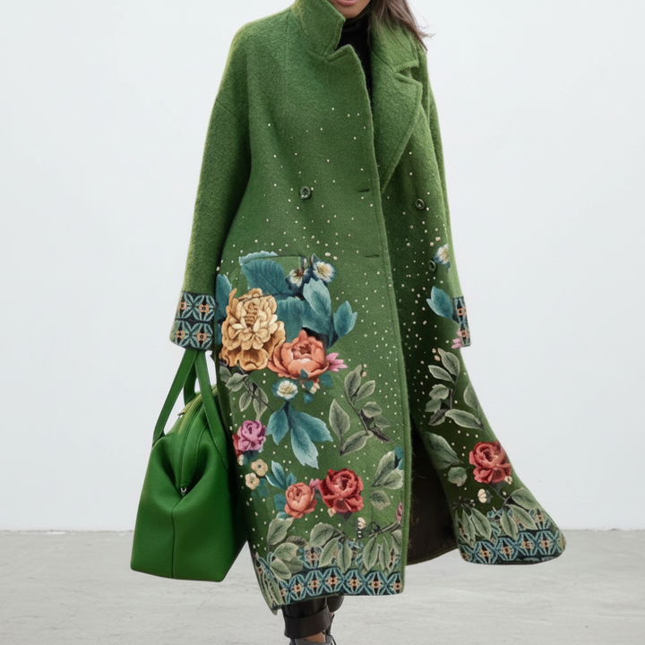 Warm wool-blend outerwear for women, showing inner lining, comfort fit