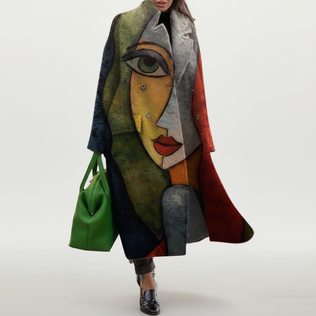 Stylish women's wool-blend winter jacket, a timeless piece for autumn winter fashion