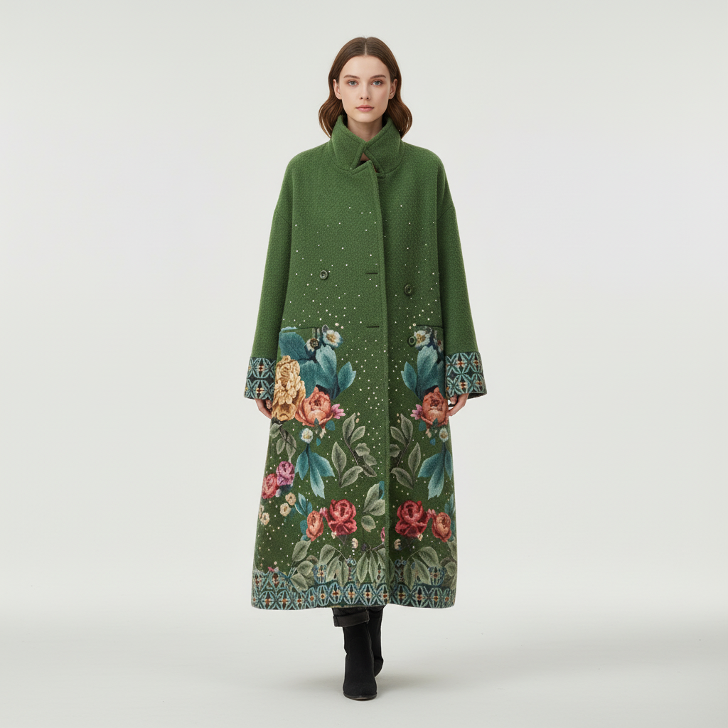 Stylish ladies wool-blend winter coat, close-up of fabric texture, warm outerwear