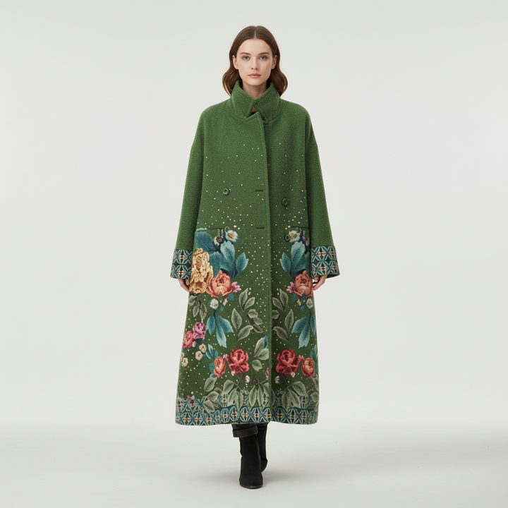 Stylish ladies wool-blend winter coat, close-up of fabric texture, warm outerwear