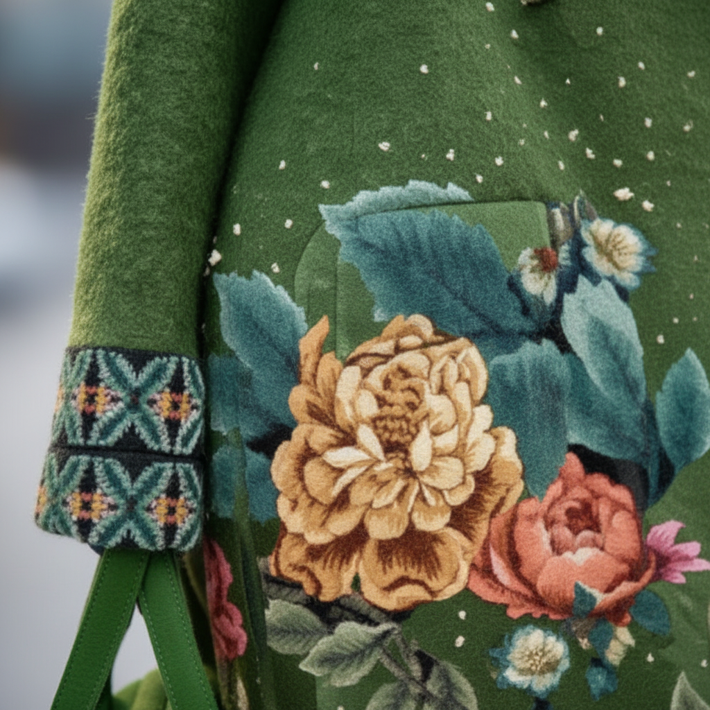 Warm wool-blend casual jacket for women, side view, ideal for autumn winter fashion