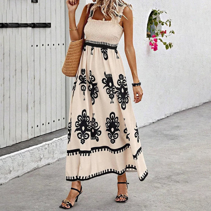 Stylish women's summer maxi dress with wrap design, perfect lightweight vacation attire