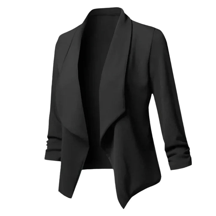 Stylish women's wrinkle-resistant blazer, open-front design for a structured yet comfortable ladies fashion statement.