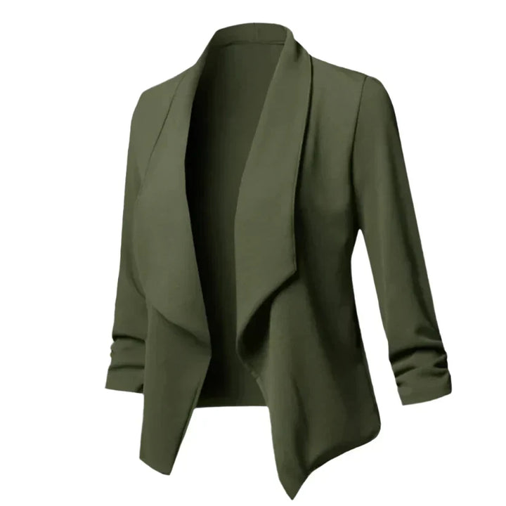 Structured open-front blazer for women, wrinkle-resistant for effortless professional style or smart casual elegance.