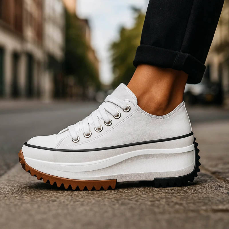 Casual women's Zippa retro platform sneakers, making a trendy 90s fashion statement with elevated comfort.