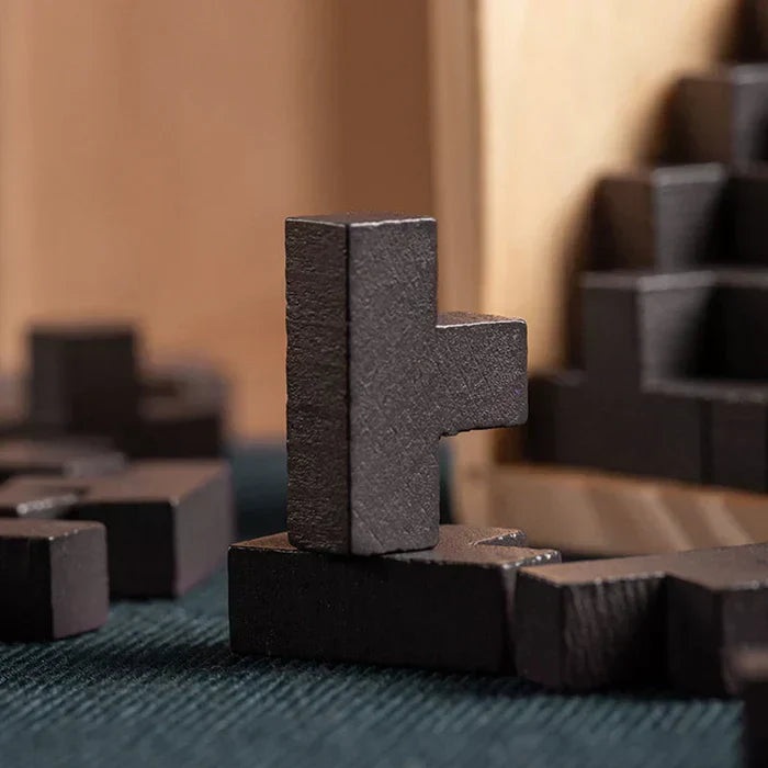 Natural wood 3D puzzle, an eco-friendly educational toy. Challenging logic game for kids and adults.