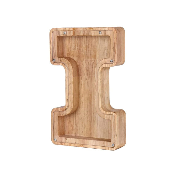 Children's wooden 'A' letter savings bank, a charming addition to any room.