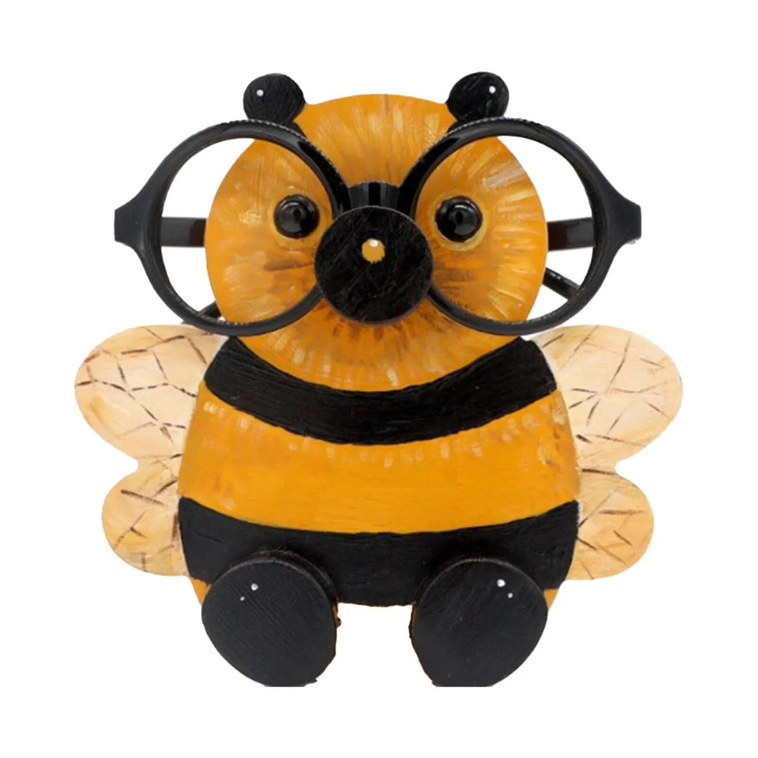 Unisex wooden animal glasses holder, versatile & charming desk accessory for any gender.