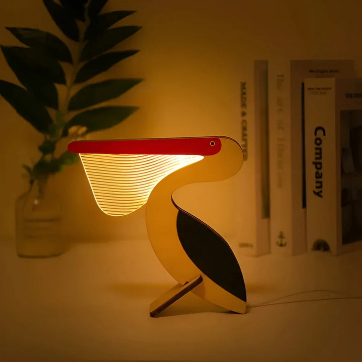 Set of wooden animal themed LED night lights for kids, including bear, elephant, and rabbit designs.