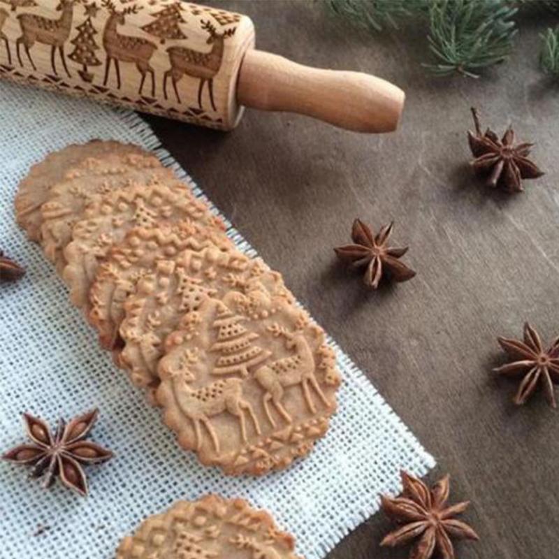 Easy-to-use embossed rolling pin makes stunning patterned cookies & pastries. A must-have kitchen gadget for bakers.