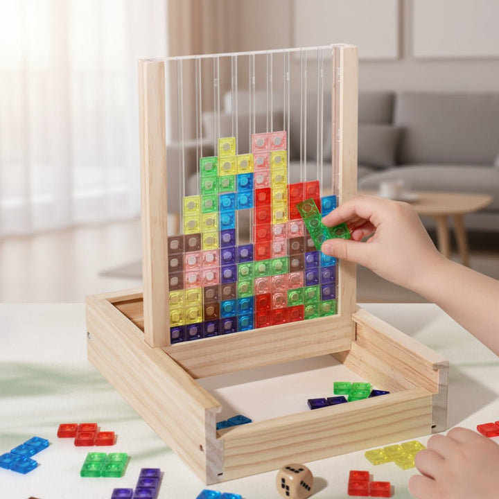 Vibrant wooden strategy puzzle game. Engaging brain training for kids & adults, a perfect family educational toy.