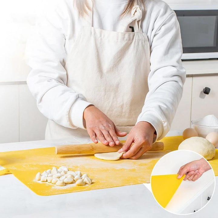 Extra large silicone baking mat with non-stick surface, perfect for dough, cookies, & oven use. Food-grade & easy to clean.
