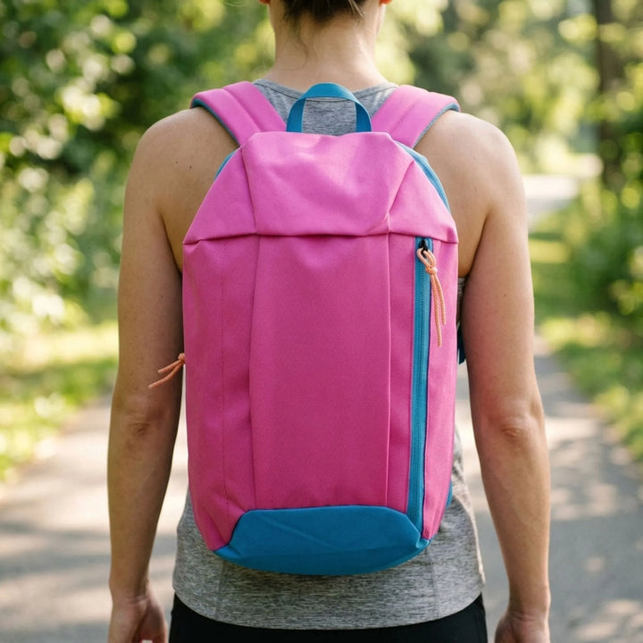 Yellow compact unisex daypack, ideal for casual use, travel, hiking, or gym.