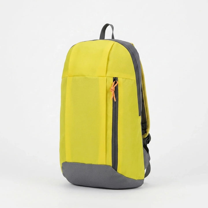 Unisex yellow travel backpack, lightweight and durable for active lifestyles.
