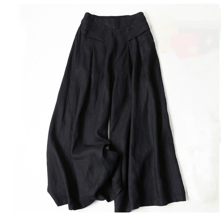 White comfortable women's relaxed fit wide-leg pants, perfect for versatile casual wear.
