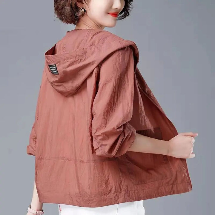 Ylva women's lightweight summer jacket, perfect for casual wear, travel, or outdoor activities. Versatile zip jacket.