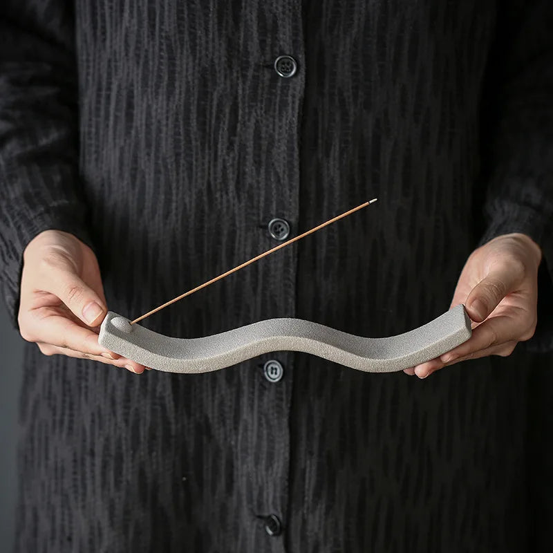 Modern ceramic incense holder, wave design. Great for home decor, meditation, relaxation, and aromatherapy.