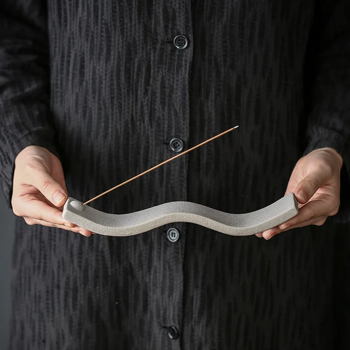Modern ceramic incense holder, wave design. Great for home decor, meditation, relaxation, and aromatherapy.