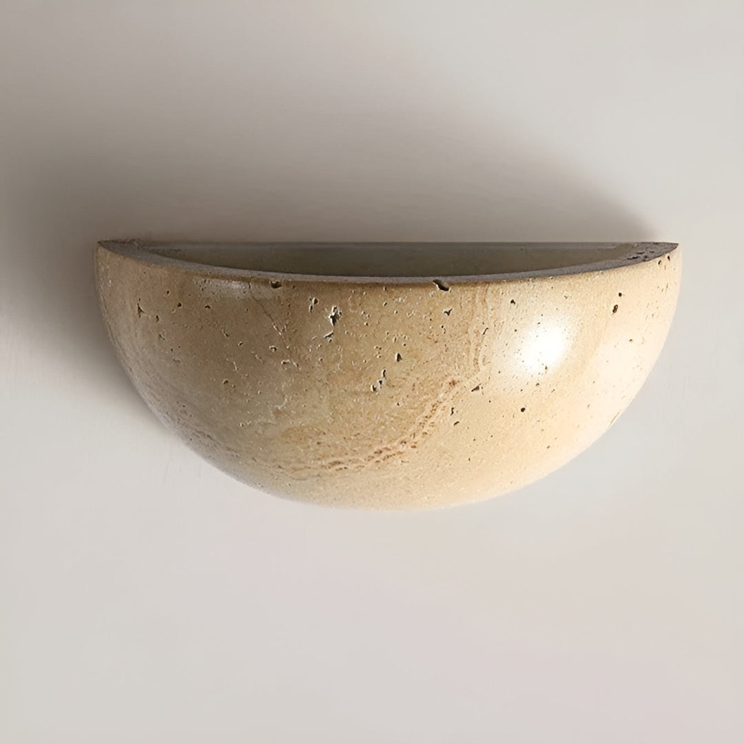 Half-round LED wall sconce, offering soft ambient lighting. Perfect for minimalist bedroom & hallway decor.
