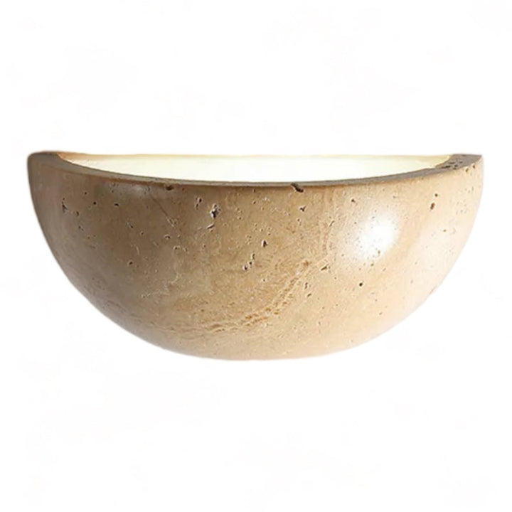 Modern LED half-round wall light, ideal for contemporary living spaces. Zen-inspired ambient hallway lighting.