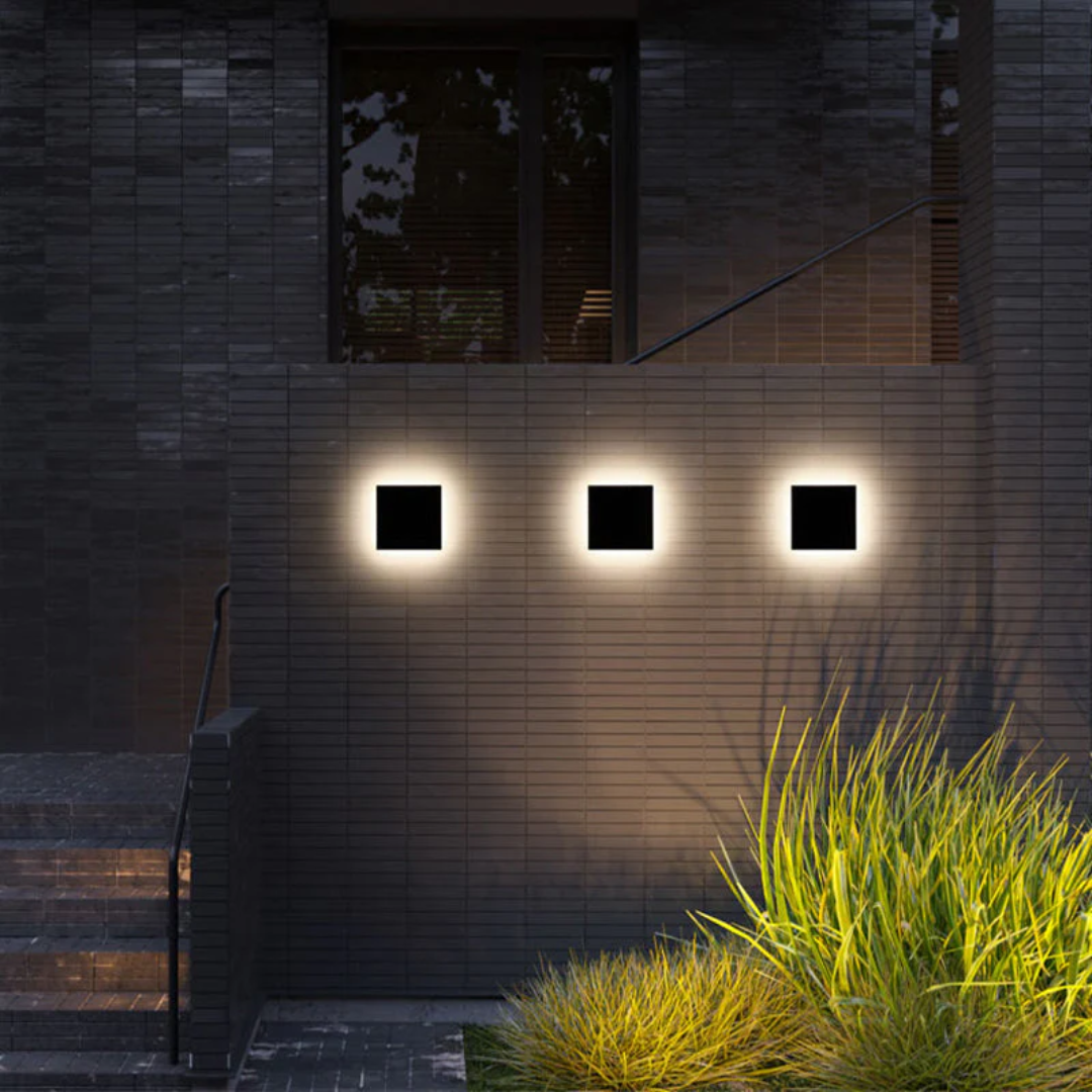 Energy-efficient Zenith LED exterior lamp. Modern minimalist wall lighting for stylish outdoor spaces.