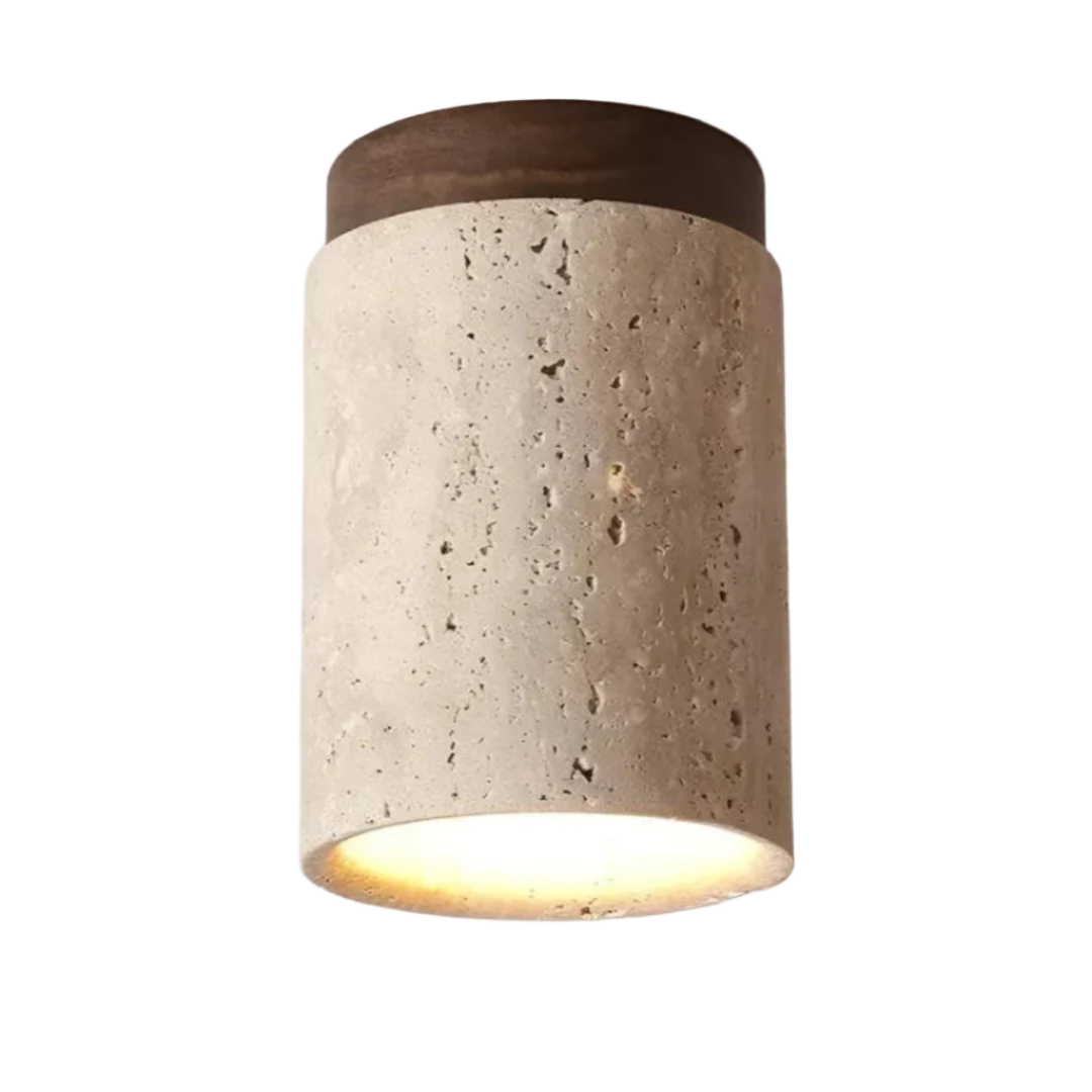 ZenLight Japanese style round LED ceiling lamp for modern minimalist home, Wabi-Sabi design.