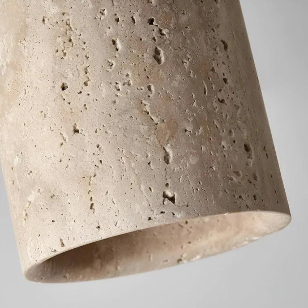 Trendy ZenLight round LED ceiling lamp. Premium Japanese Wabi-Sabi design with natural stone for home decor.
