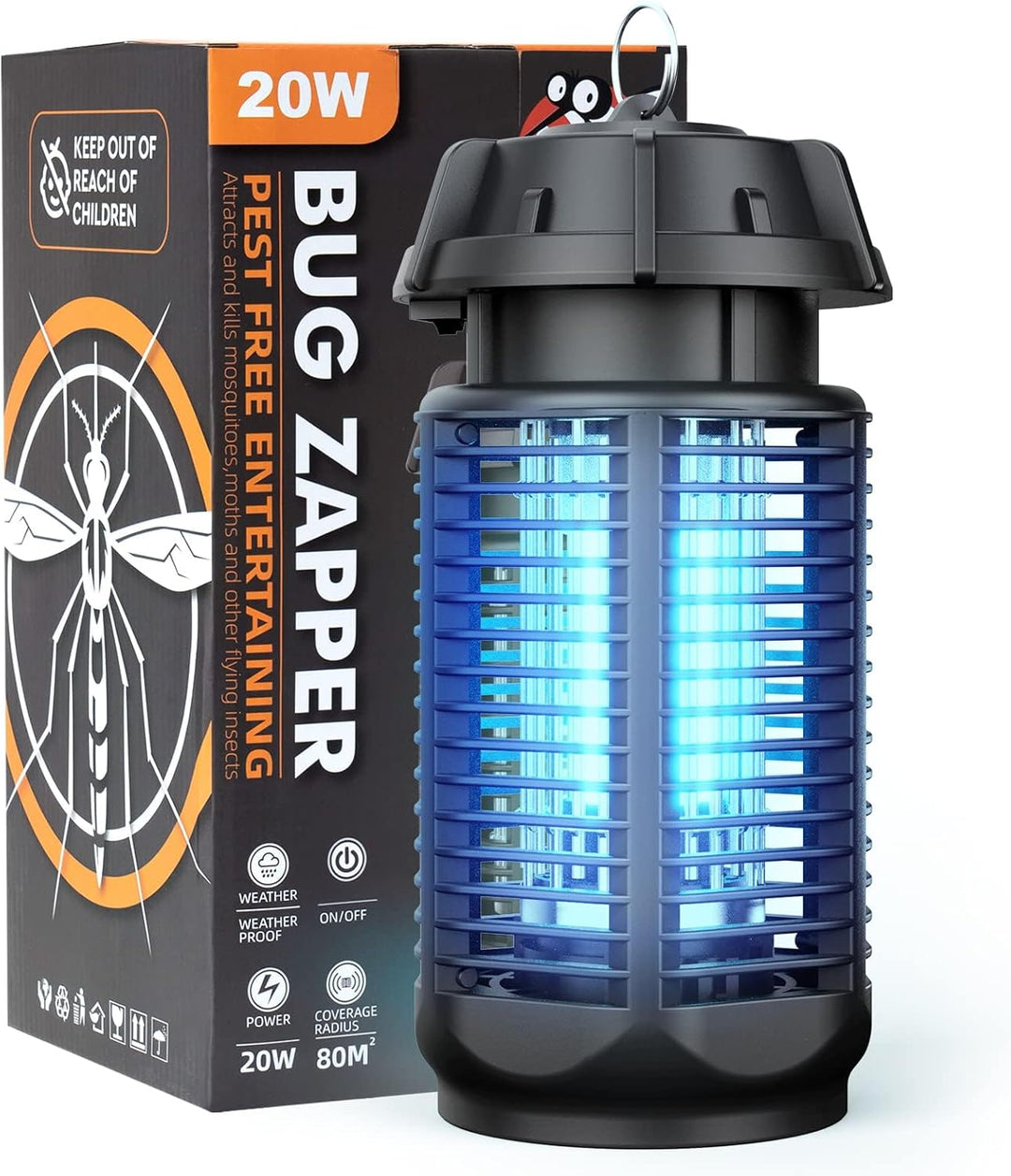 Zeytra Electric Bug Zapper with 20W UV light, 4200V grid for effective insect killing and pest control.