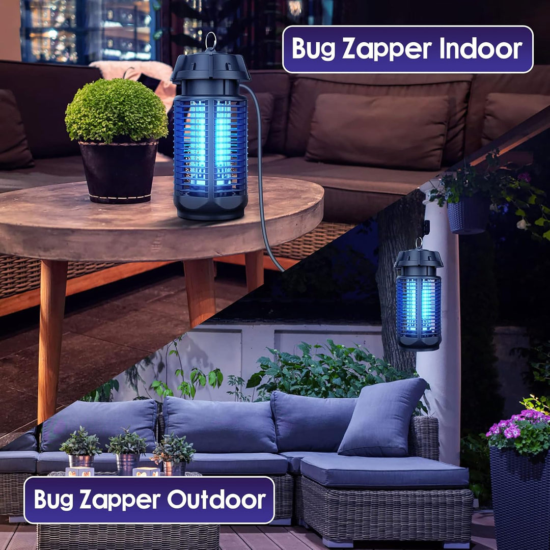 High-efficiency fly killer: electric bug zapper with 20W UV light for attraction and 4200V grid for instant kill.