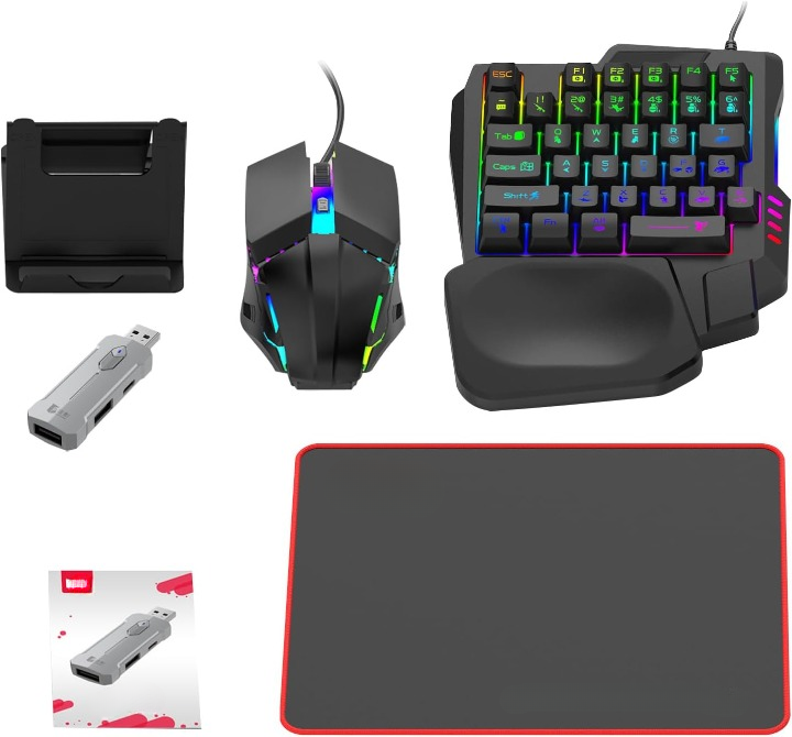 Gaming mouse with programmable buttons and RGB lights, included in a Zyvorn tech gadget set